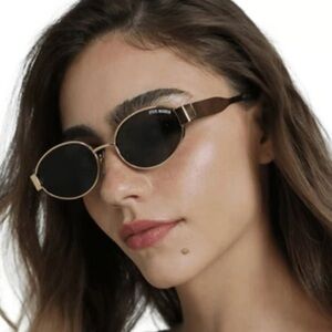 ❗️Steve Madden Mystie Sunglasses Gold & Green Sunglasses NWT $48! 100% UV Protct